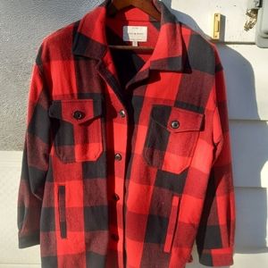 Lucky Brand Buffalo Plaid Shirt Coat Large